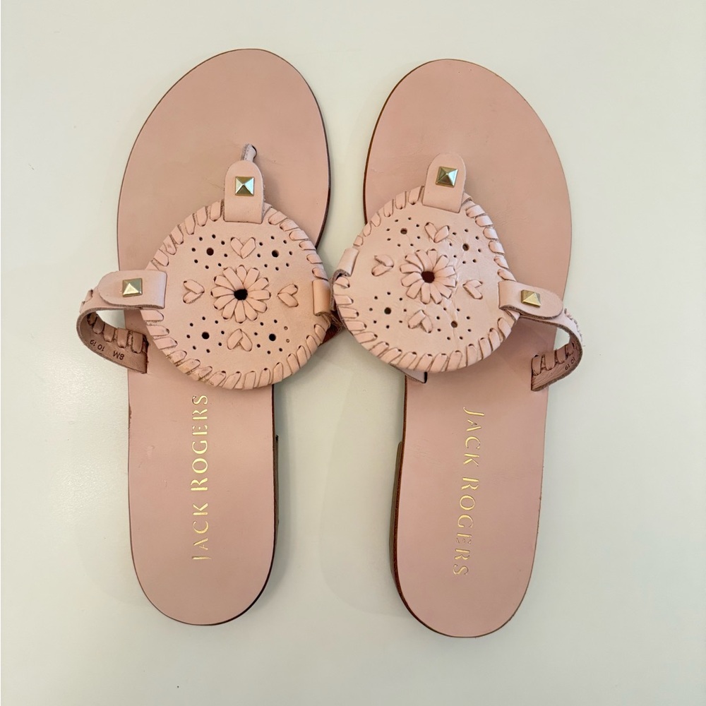 Jack Rogers Blush Leather Sandals